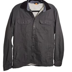Taylor Vintage Canvas Shacket with Sherpa Lining Dark Gray Work Outdoors Med